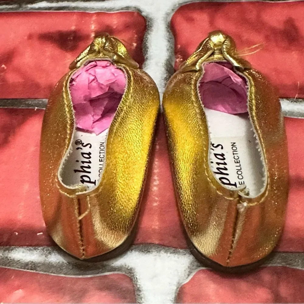 American Girl doll Sophias Collection gold shoes